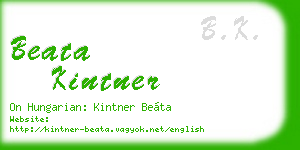 beata kintner business card